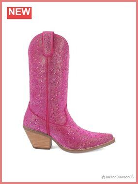 Dingo Womens Silver Dollar Rhinestone Round Toe Pull On Casual Boots Mid Calf